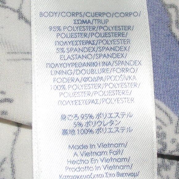 CHAPS Dress, PM/Petite, Blue Floral, Gathered Hip, Sleeveless, Pullover - Picture 10 of 11